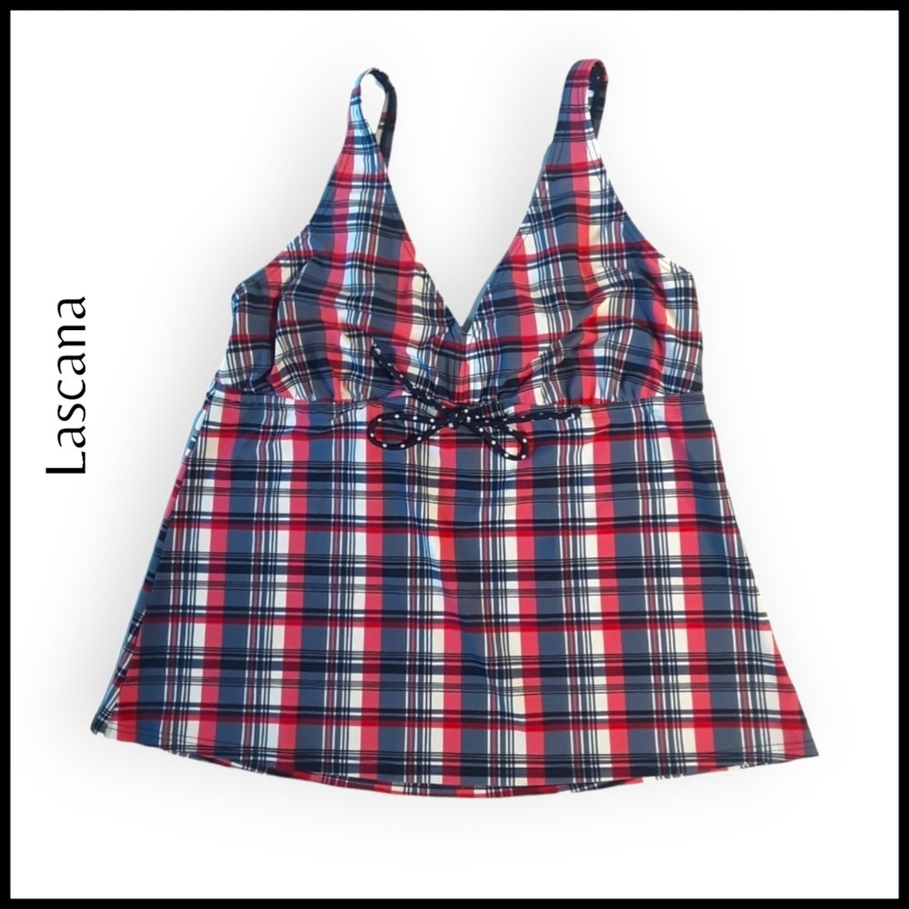 Lascana Plaid Tankini Top